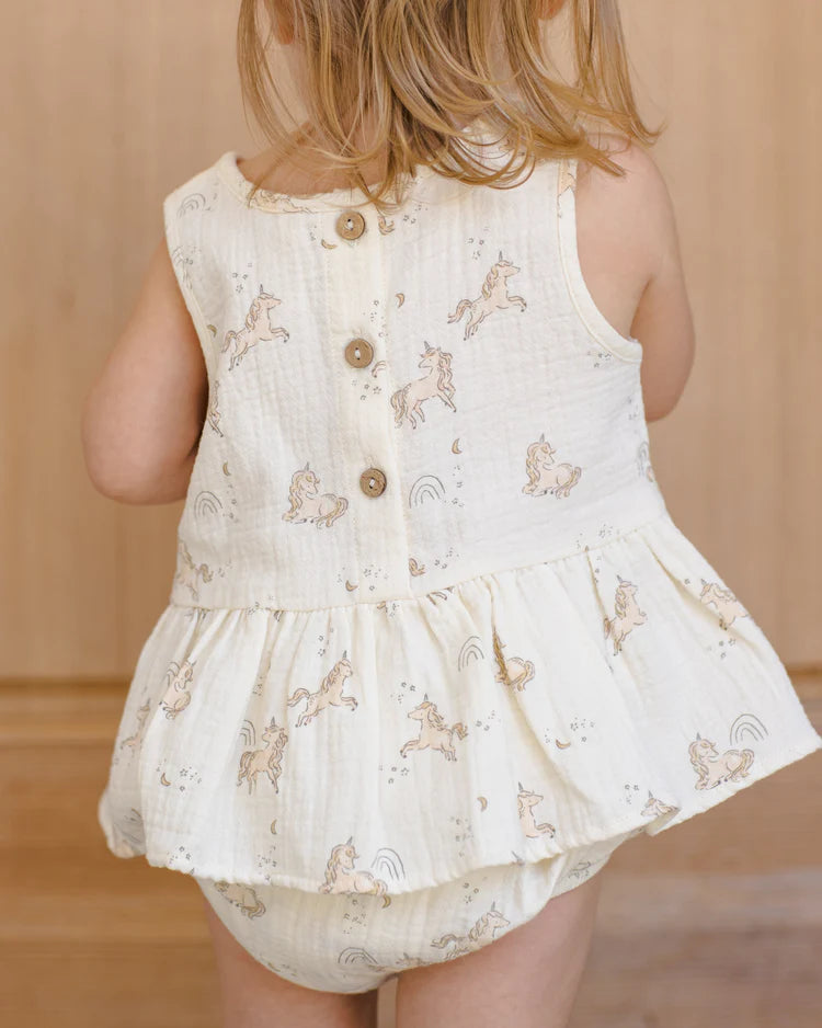 Sleeveless Peplum Set | Unicorns | Quincy Mae