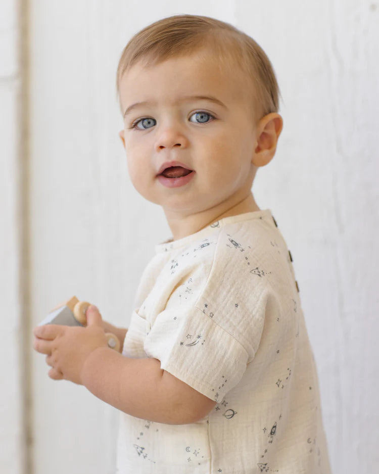 Woven Boxy Top | Space | Quincy Mae