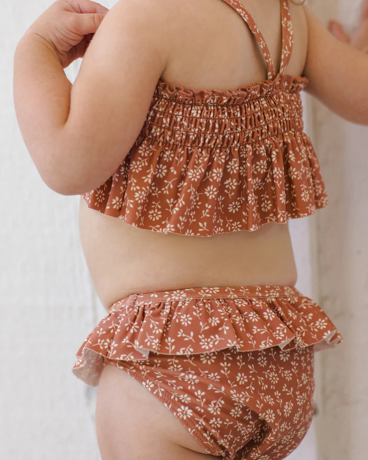 Smocked Ruffle Bikini | Poppy Floral | Quincy Mae