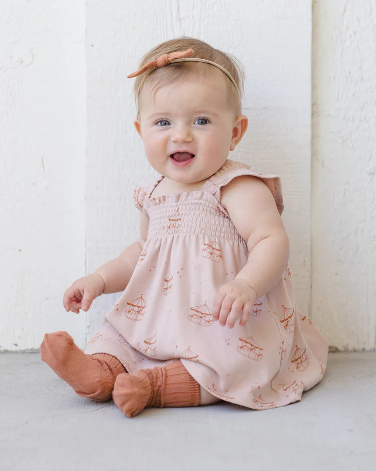 Smocked Jersey Dress | Carousel | Quincy Mae