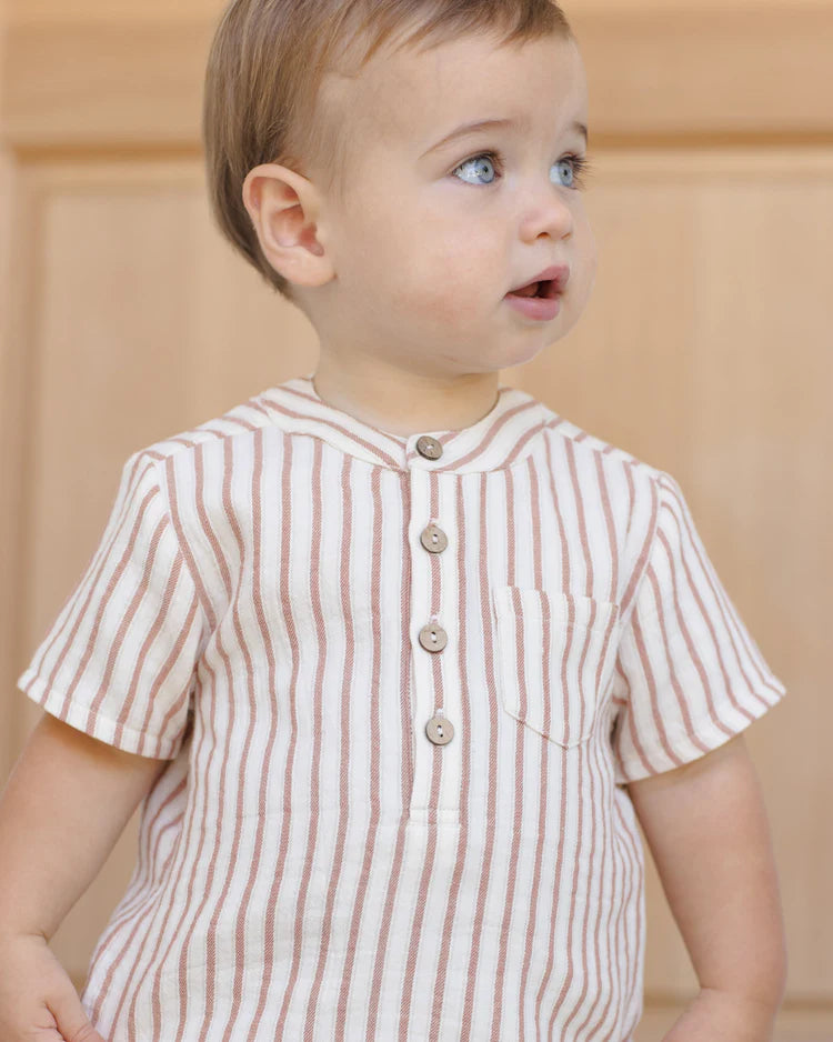 Jaxson Shirt | Vintage Stripe | Quincy Mae