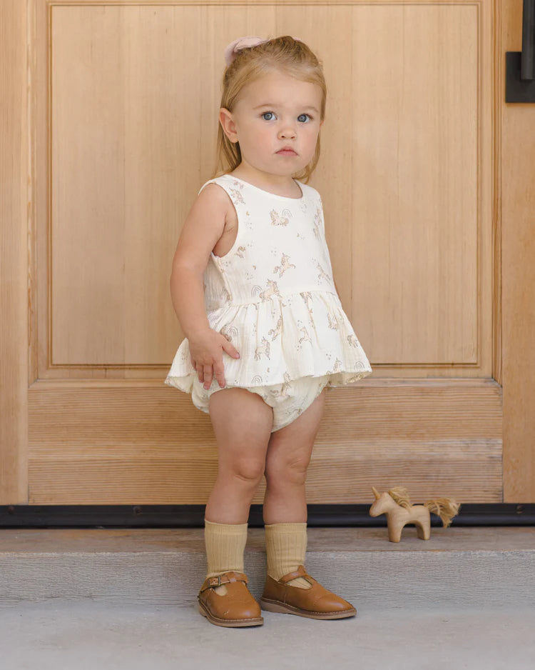 Sleeveless Peplum Set | Unicorns | Quincy Mae