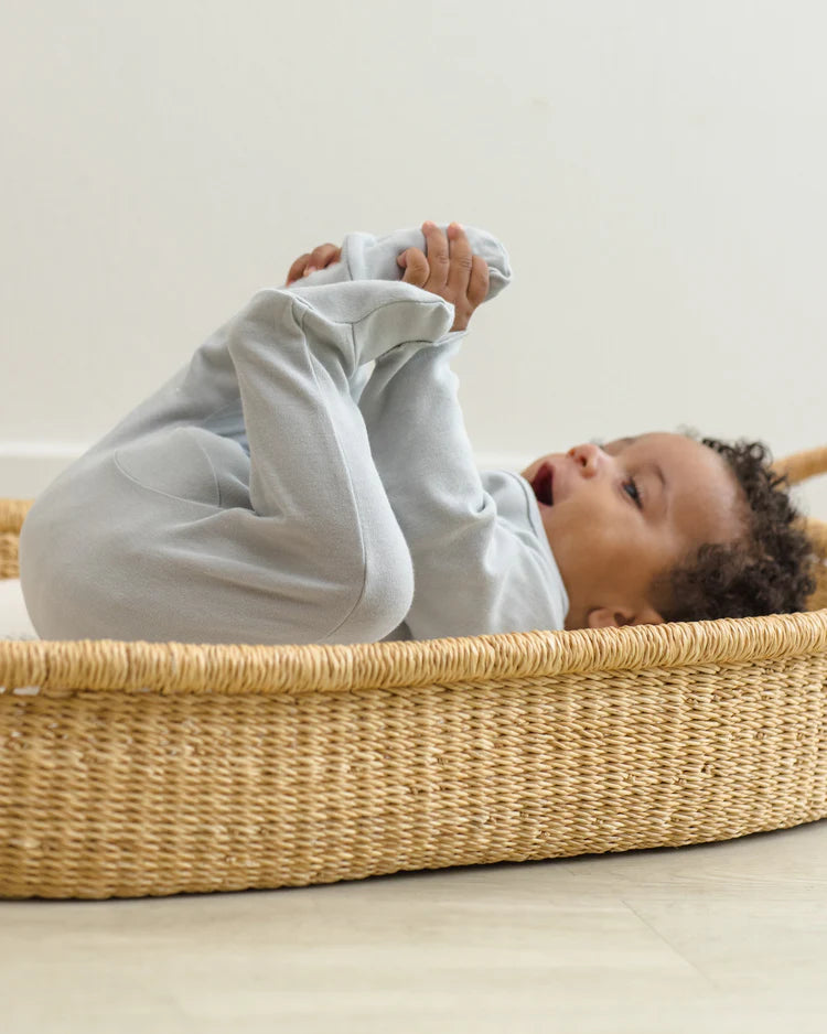 Wrap Top + Footed Pant Set | Sky | Quincy Mae