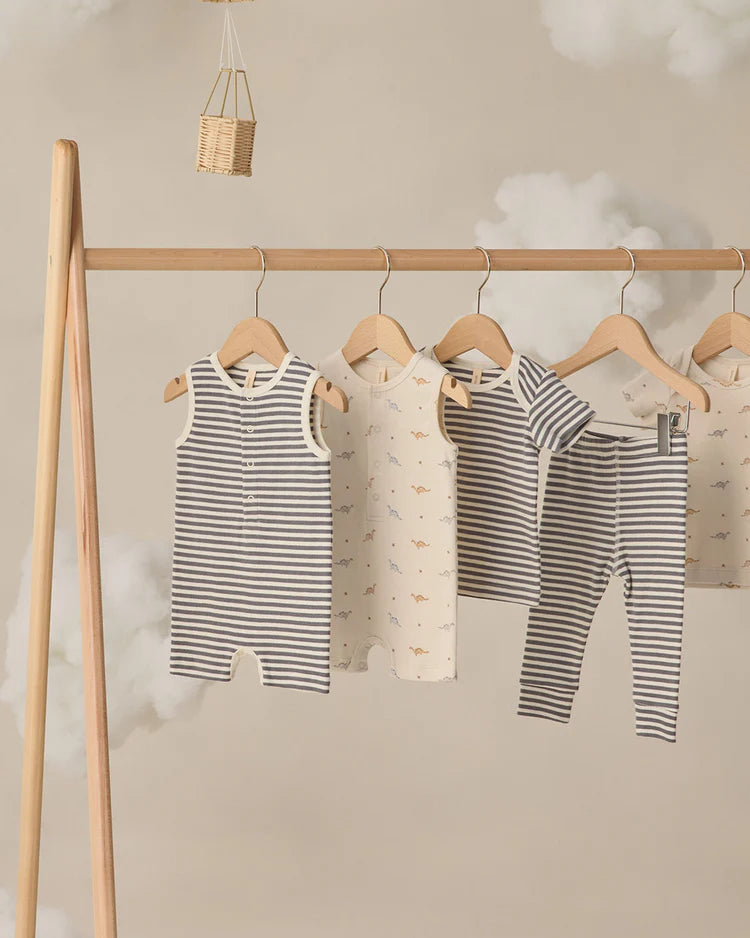 Ribbed Henley Romper | Dinos | Quincy Mae