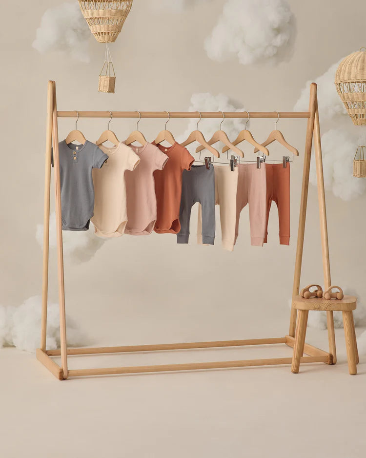 Ribbed Henley Bodysuit | Ecru | Quincy Mae