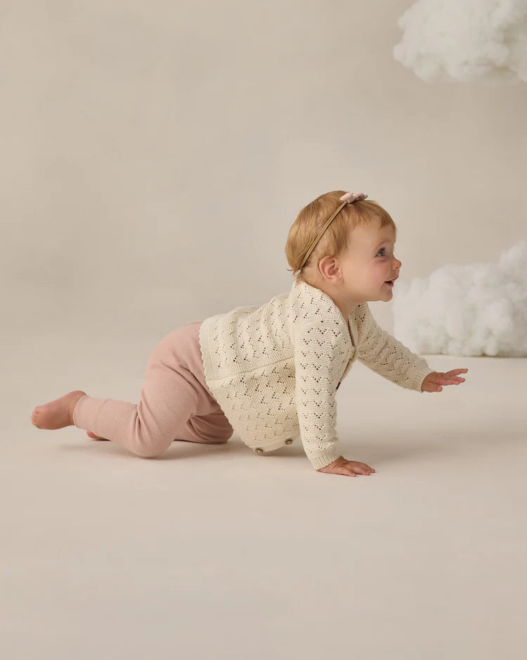 Scalloped Cardigan | Natural | Quincy Mae