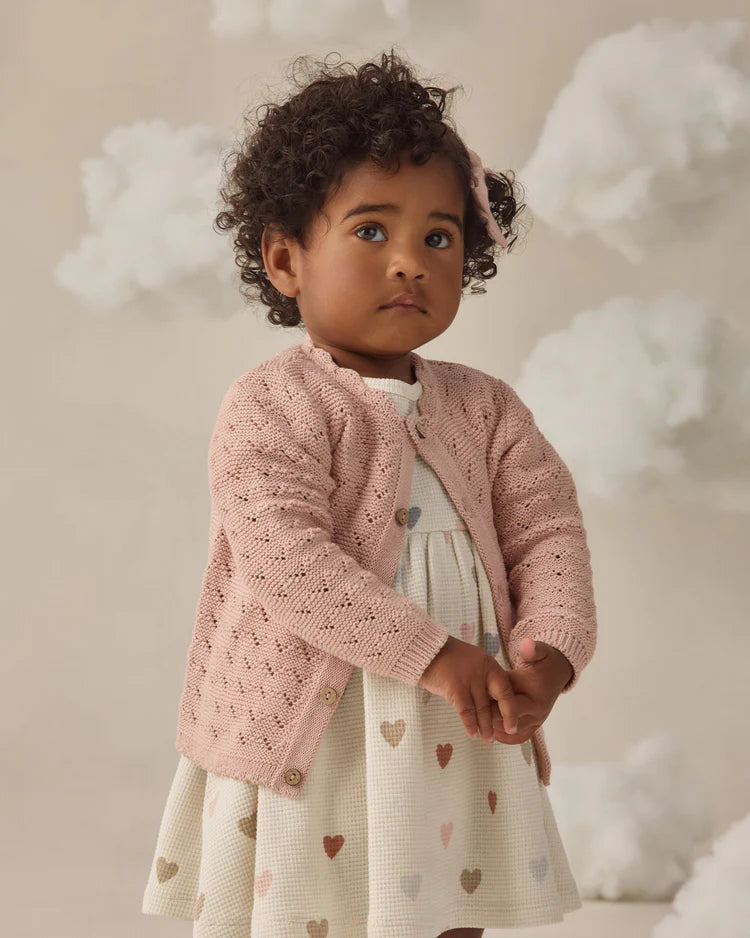 Scalloped Cardigan | Blush | Quincy Mae
