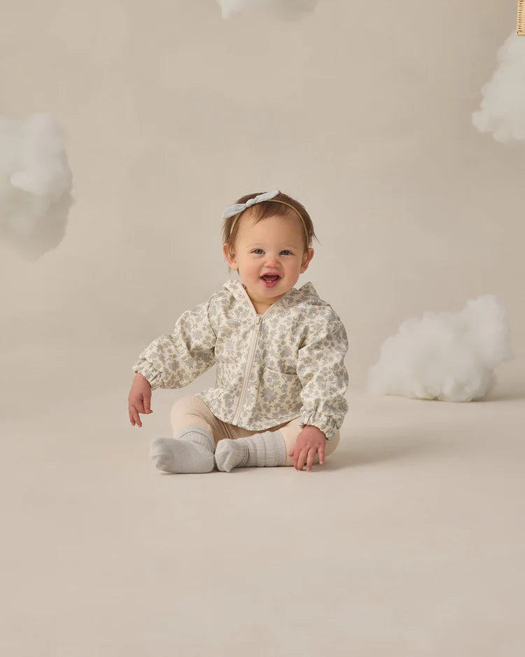 Rain Coat | Blue Floral | Quincy Mae