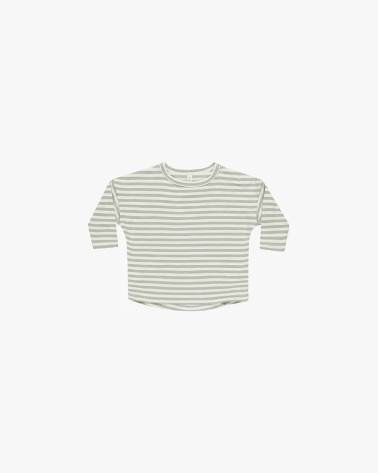 Long Sleeve Tee | Sage Stripe | Quincy Mae