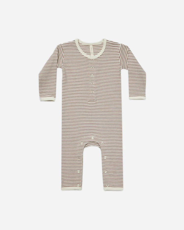 Ribbed Baby Jumpsuit | Quincy Mae | Plum Stripe