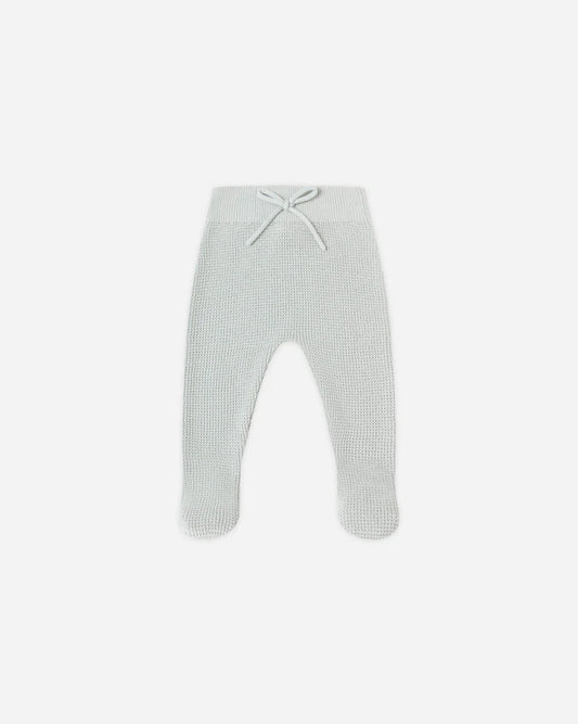 Footed Knit Pant | Ice Blue | Quincy Mae
