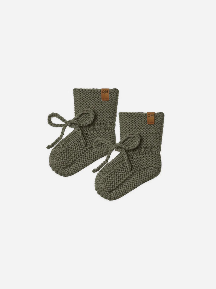 Knit Booties | Quincy Mae | Forest