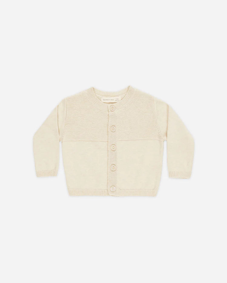 Knit Cardigan | Heathered Natural | Quincy Mae