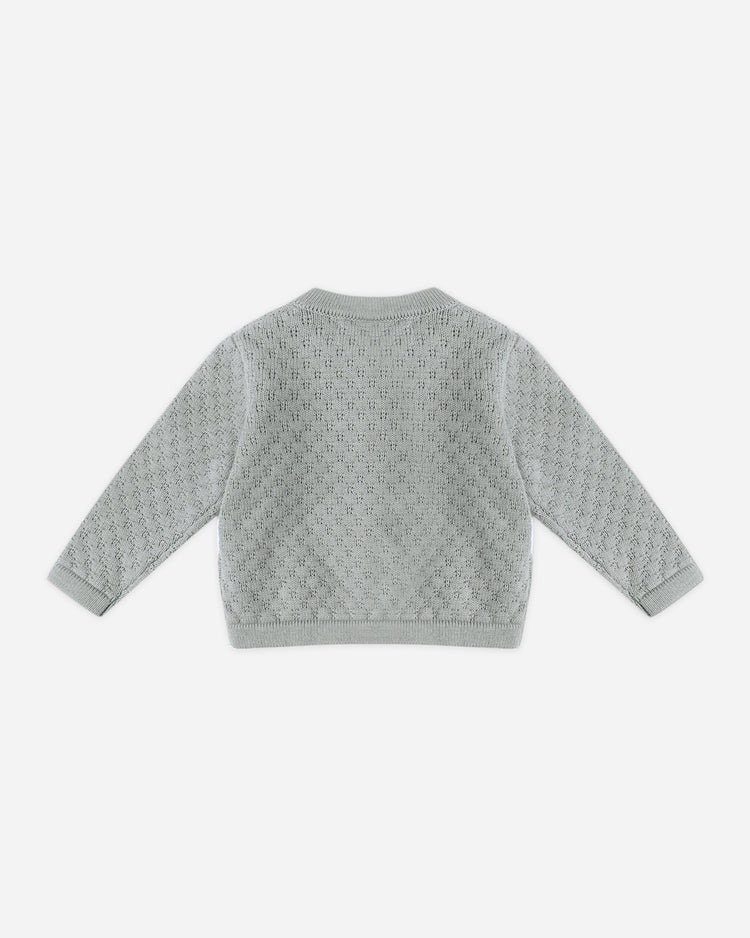 Knit Cardigan | Steel Blue | Quincy Mae