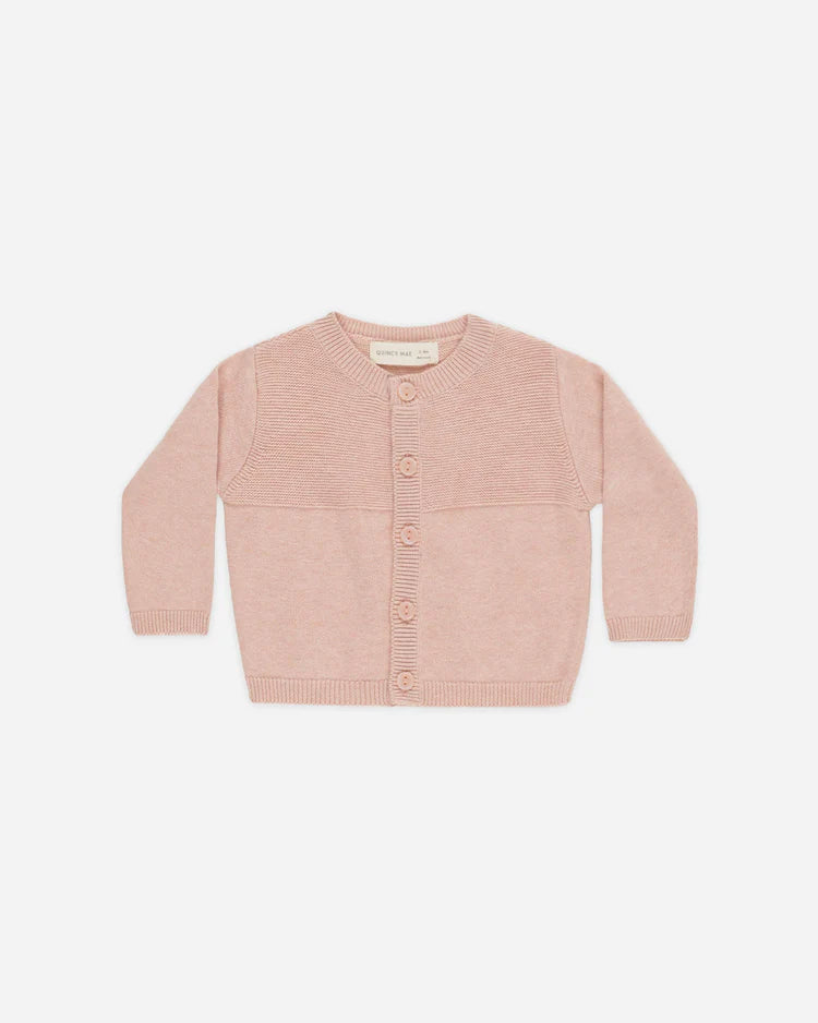 Knit Cardigan | Heathered Rose | Quincy Mae
