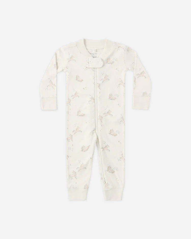 Zip Longsleeve Sleeper | Unicorns | Quincy Mae