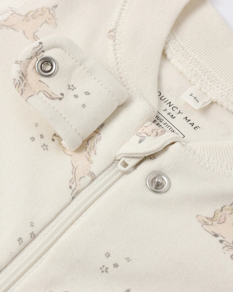 Zip Longsleeve Sleeper | Unicorns | Quincy Mae