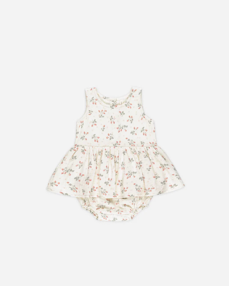 Skirted Tank Romper | Strawberries | Quincy Mae