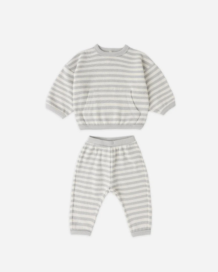Waffle Sweater Set | Sky Stripe | Quincy Mae