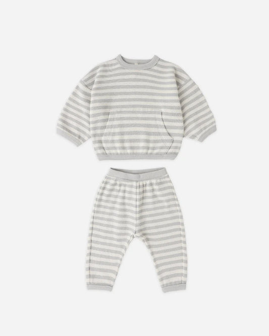 Waffle Sweater Set | Sky Stripe | Quincy Mae