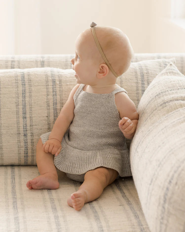 Knit Ruffle Romper | Quincy Mae | Heathered Periwinkle