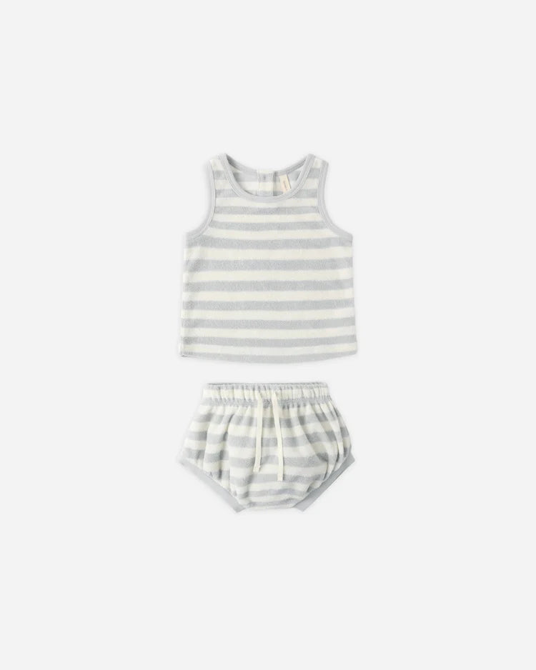 Terry Tank + Short Set | Sky Stripe | Quincy Mae