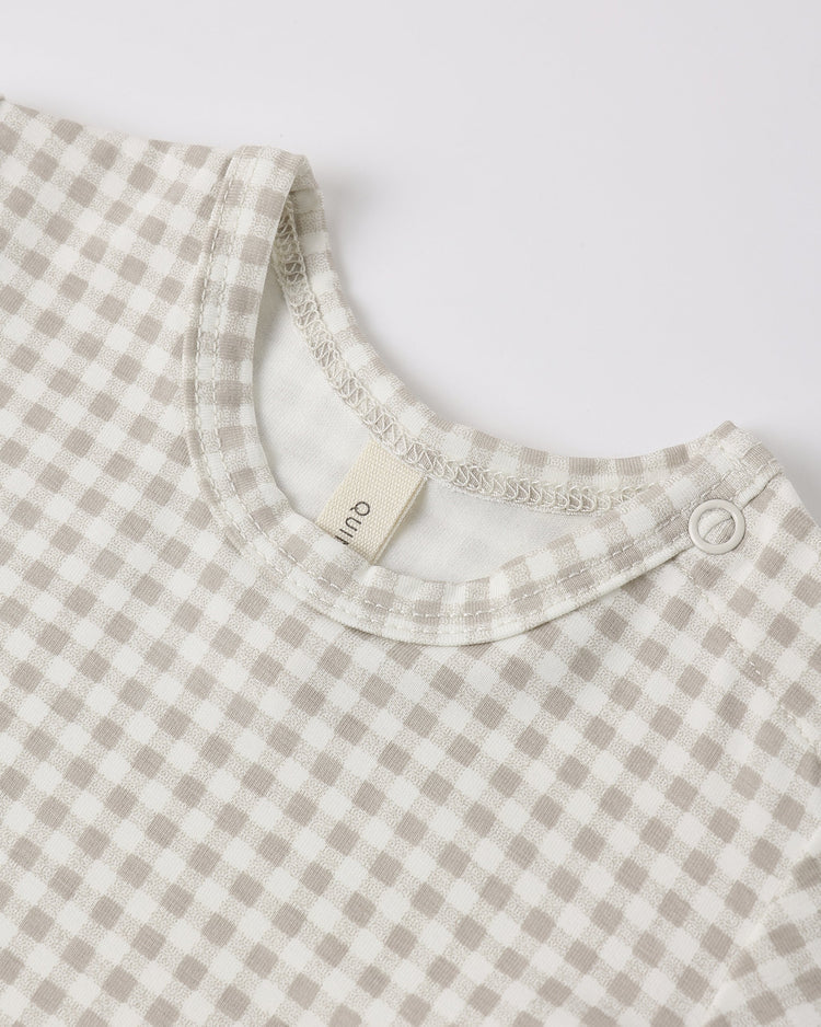 Bamboo Short Sleeve | Oat Gingham | Quincy Mae