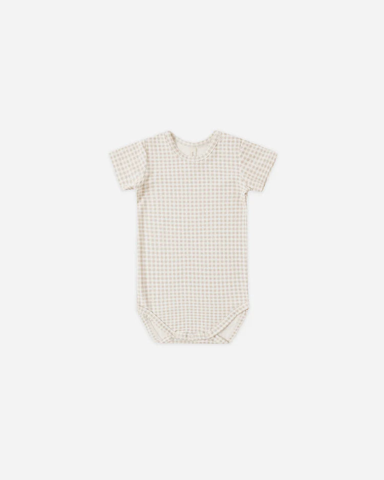 Bamboo Short Sleeve | Oat Gingham | Quincy Mae