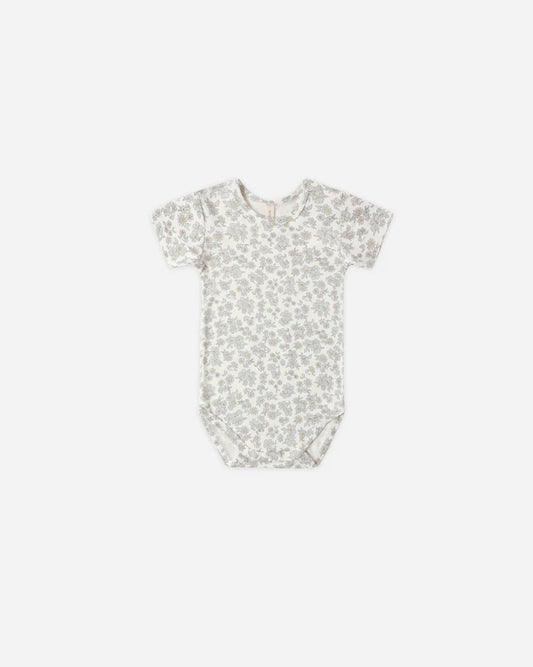 Bamboo Short Sleeve | Blue Floral | Quincy Mae