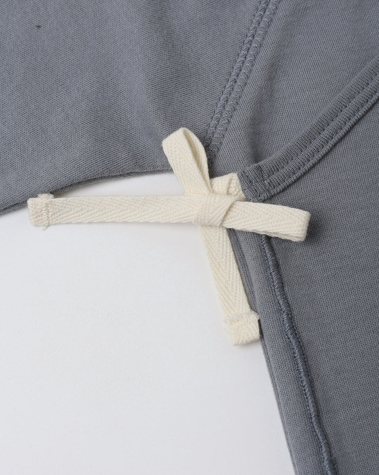 Wrap Top + Footed Pant Set | Slate | Quincy Mae