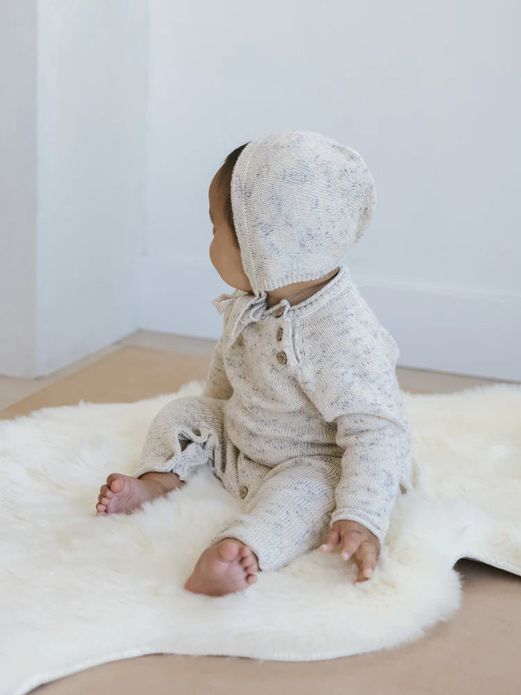 Speckled Knit Bonnet | Quincy Mae | Natural