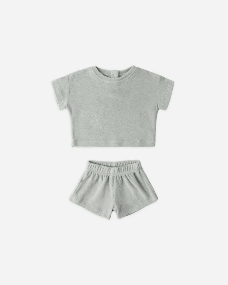 Terry Tee + Short Set | Sage | Quincy Mae