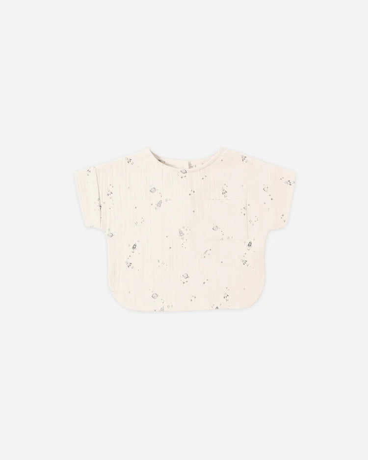 Woven Boxy Top | Space | Quincy Mae
