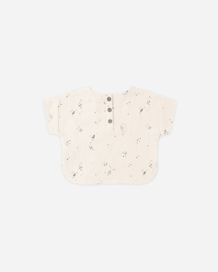 Woven Boxy Top | Space | Quincy Mae