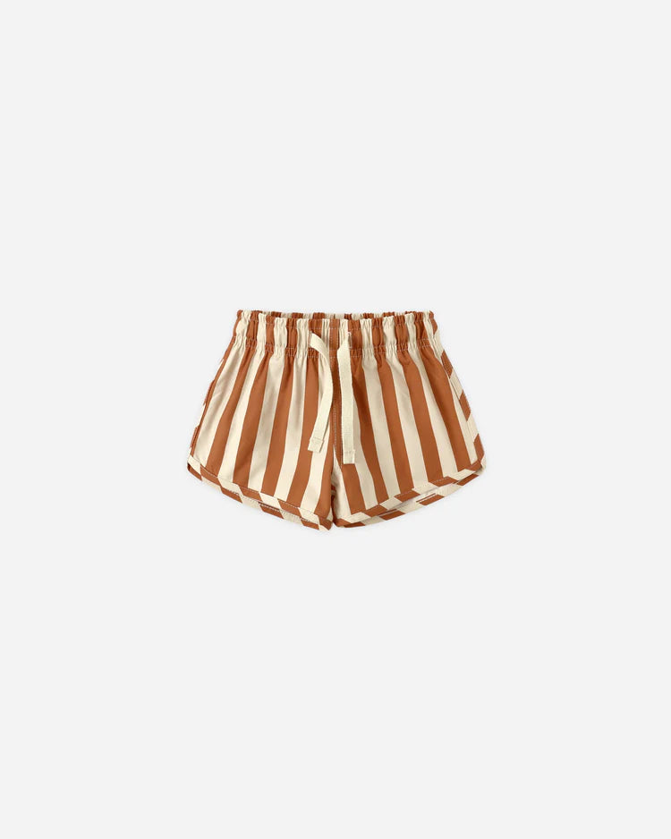 Boys Swim Short | Retro Poppy Stripe | Quincy Mae