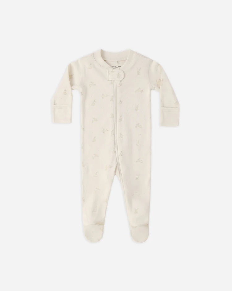 Zip Long Sleeve Sleeper Footie | Bunnies | Quincy Mae