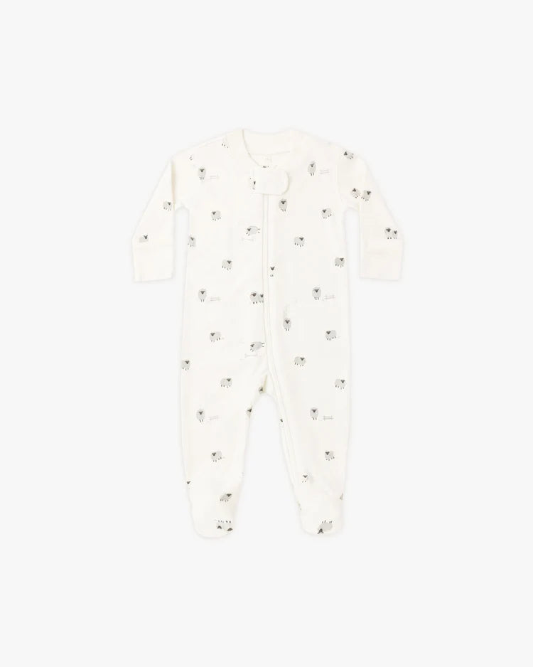 Zip Long Sleeve Sleeper Footie | Sheep | Quincy Mae