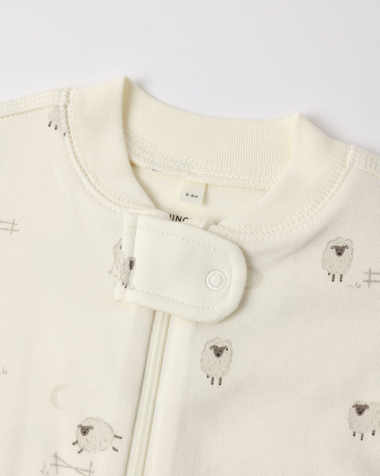 Zip Long Sleeve Sleeper Footie | Sheep | Quincy Mae