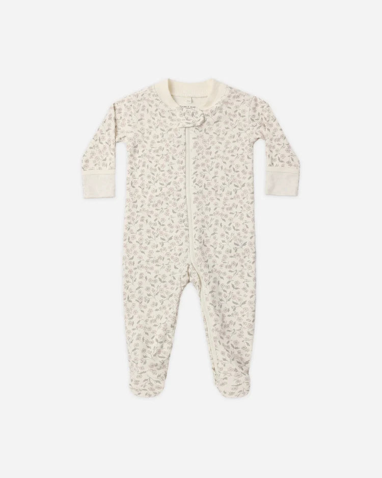 Zip Long Sleeve Sleeper Footie | Floret | Quincy Mae