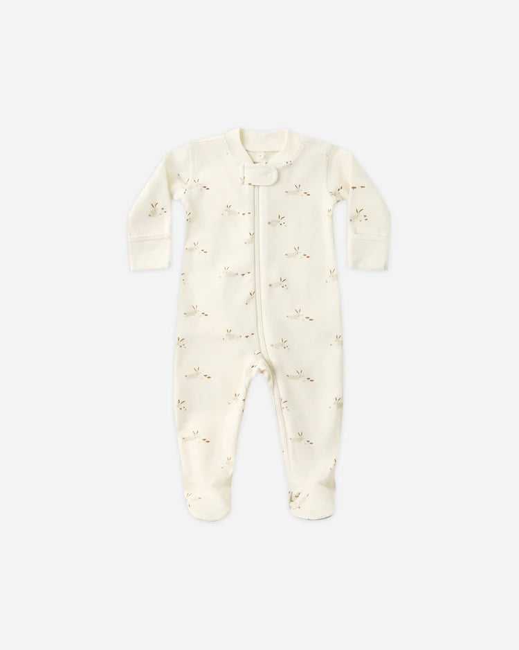 Zip Long Sleeve Sleeper Footie | Bunnies | Quincy Mae