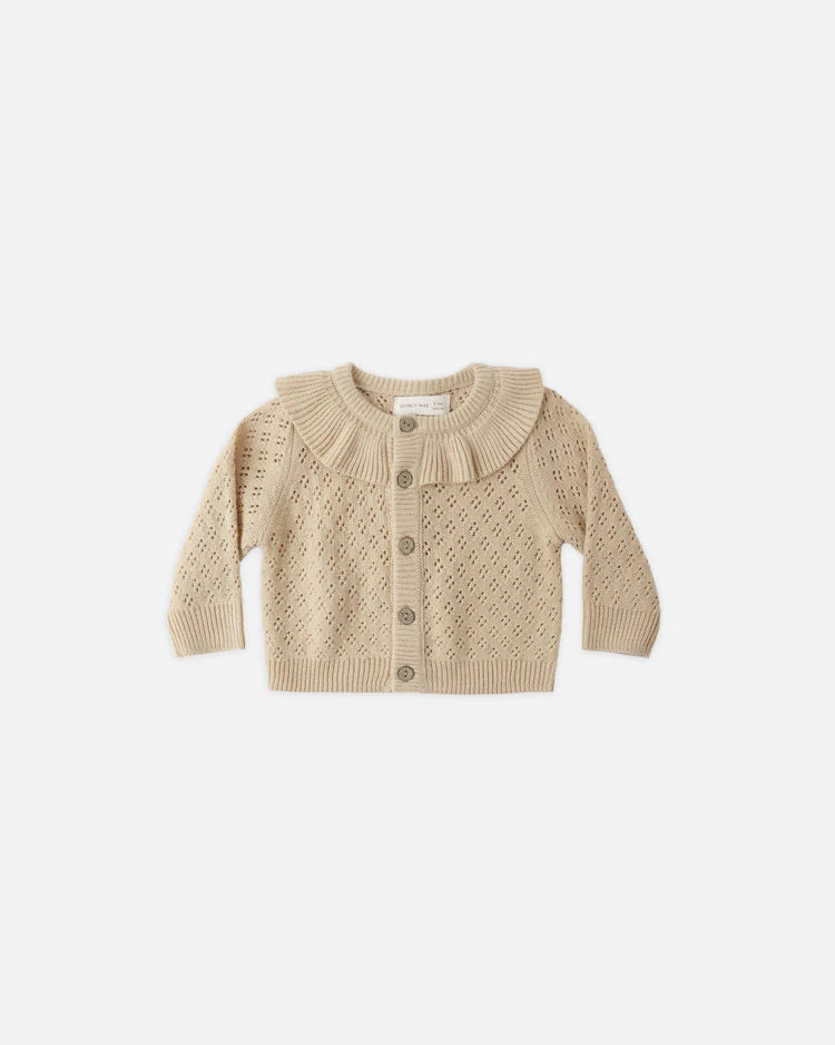 Ruffle Collar Cardigan | Butterscotch | Quincy Mae