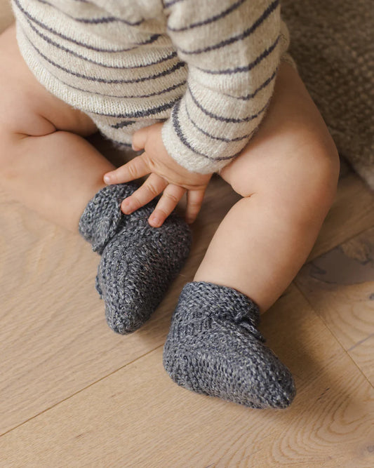 Knit Booties | Indigo | Quincy Mae