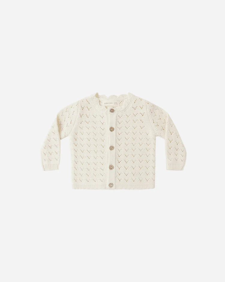 Scalloped Cardigan | Natural | Quincy Mae
