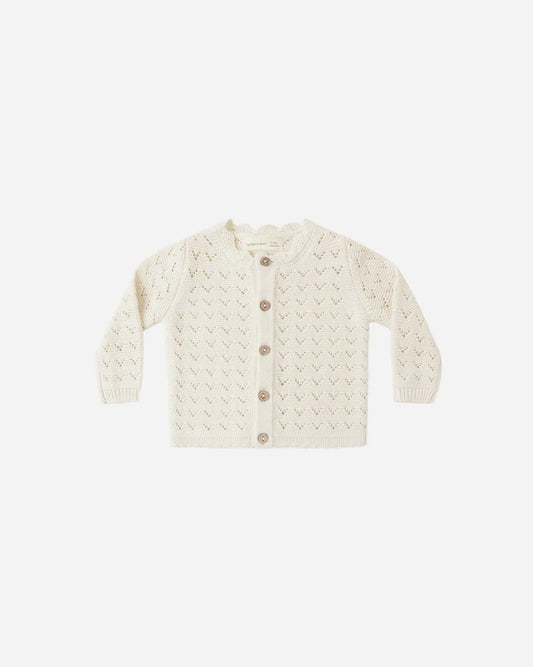 Scalloped Cardigan | Natural | Quincy Mae