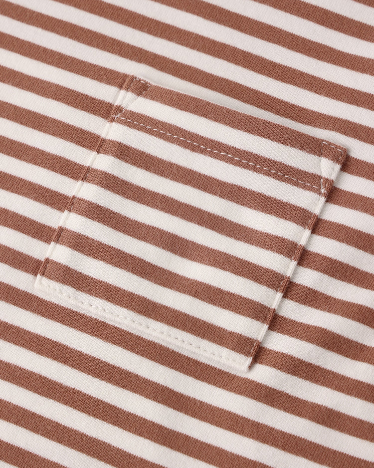 Boxy Pocket Tee + Short Set| Poppy Stripe | Quincy Mae