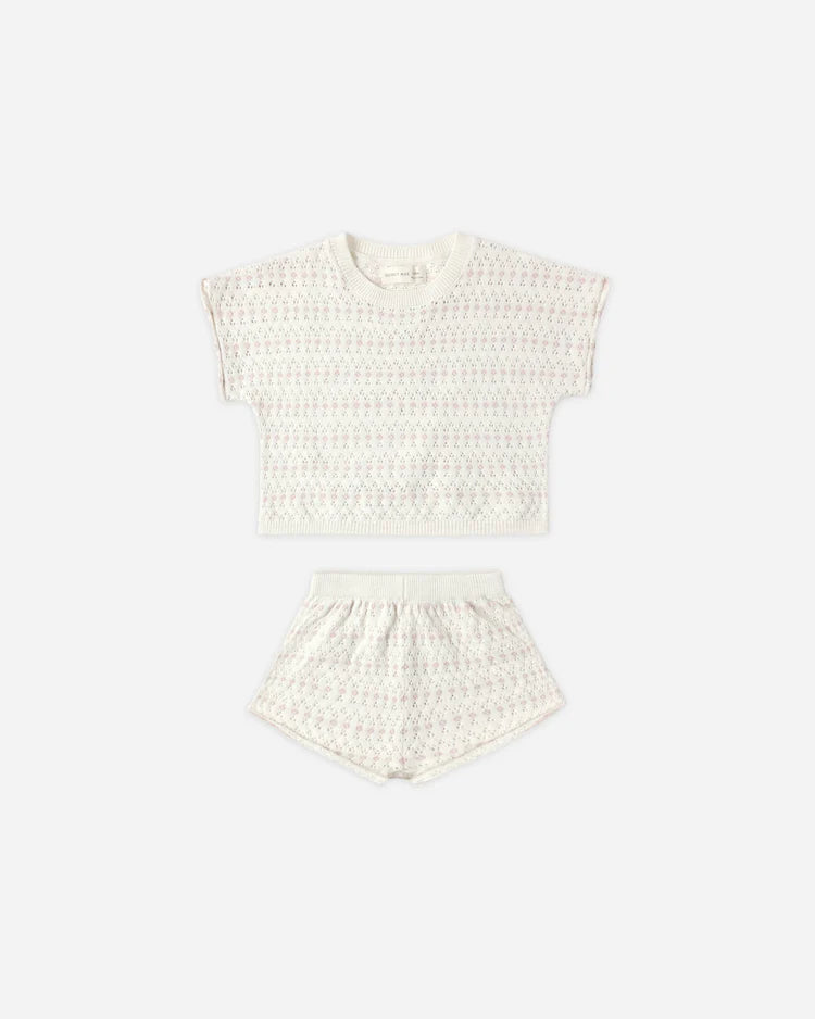 Relaxed Summer Knit Set | Ivory | Quincy Mae