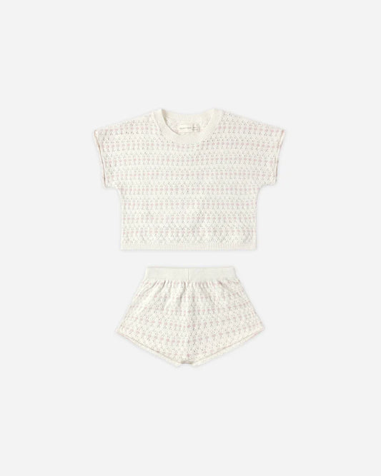 Relaxed Summer Knit Set | Ivory | Quincy Mae