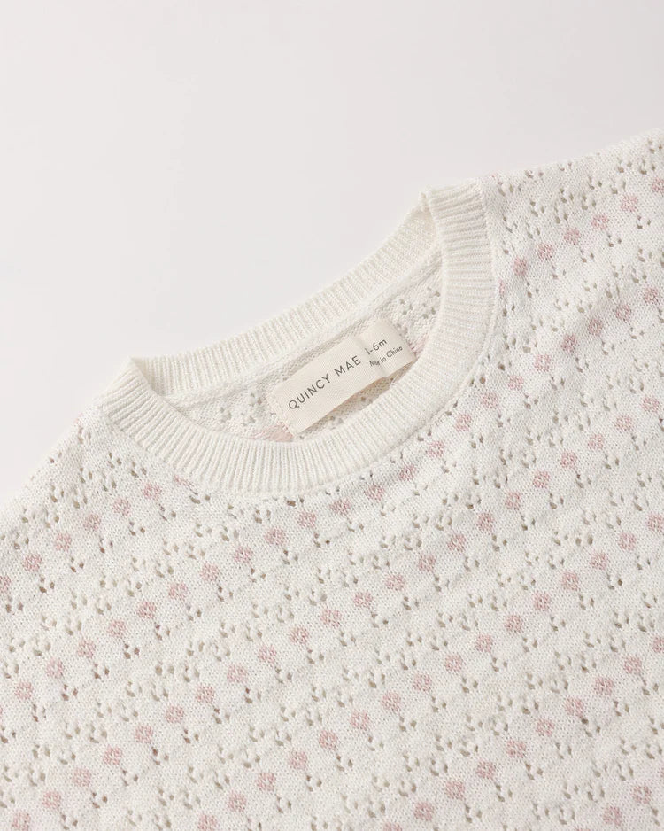 Relaxed Summer Knit Set | Ivory | Quincy Mae
