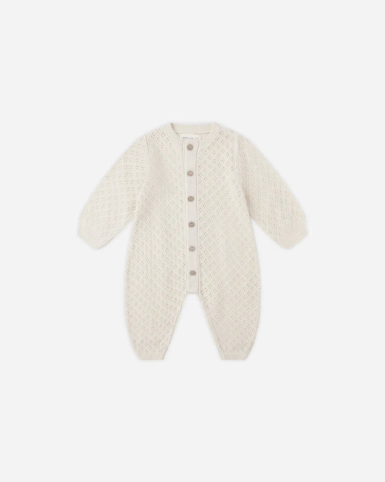 Long Sleeve Bubble Romper | Natural | Quincy Mae