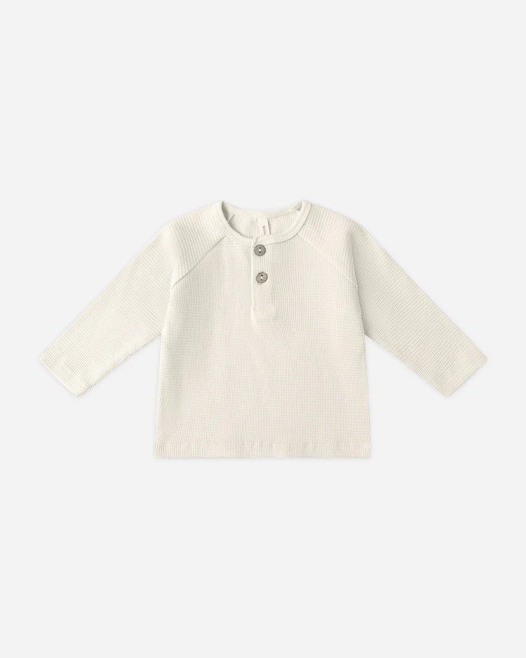 Henley Knit Top | Natural | Quincy Mae